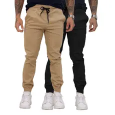 KIT 2 Calças jogger masculina com punho Linha Premium qualidade moda homem
