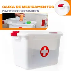 Caixa de Medicamentos Primeiro Socorros com Tampa e Travas 5 Litros Uninjet