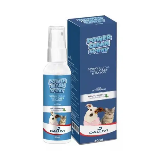 Power Clean Spray Bucal Para Cães Contra Tártaros Mau Hálito