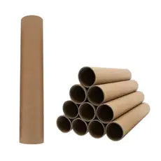 10 Tubo Postal Tubete Canudo Papelão 100cm X 7,3cm Ø C/ Tampa E S/ Tampa