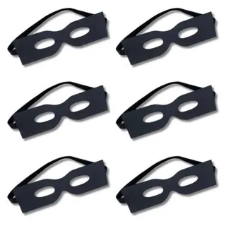 Kits Máscara Preto Zorro Elástico Tam Único Adulto/Inf Fantasia