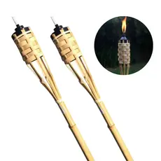 Kit 2 Tochas De Bambu Para Luau Iluminação Decoração Jardim Tocha 120cm
