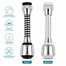 Extensor Torneira 360° Flexível Universal Ajustável Economia Água Cozinha Banheiro Alta Pressão