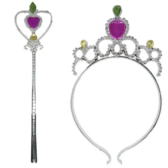 kit 12 tiaras + 12 varinhas ( 15cm ) plásticas festa princesa modelos sortidos