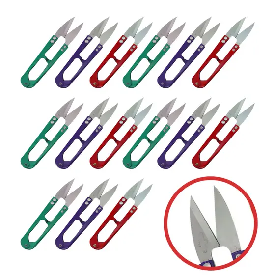 KIT Tesoura de arrematar Metal Pic Acabamentos Costura patchwork tricotin bordado