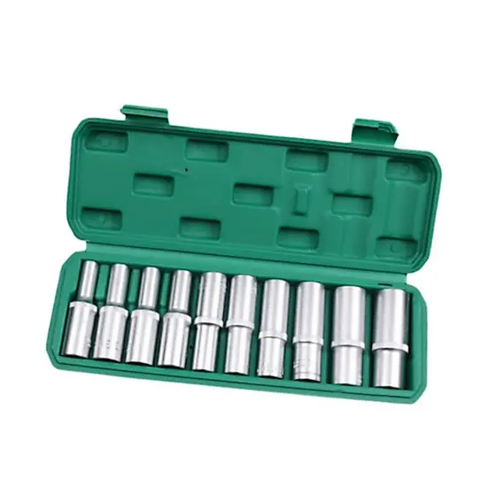 Jogo Soquete Encaixe 1/2 10/22mm 10 Peças Sextavado Longo 135909  MaxMulti