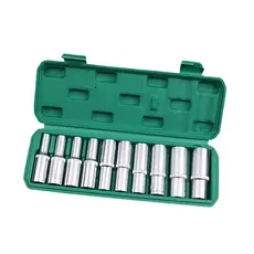 Jogo Soquete Encaixe 1/2 10/22mm 10 Peças Sextavado Longo 135909 MaxMulti