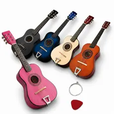 Mini Violão Infantil Palheta Semi Profissional Crianças Corda Em Aço Acústico Real Verdadeiro