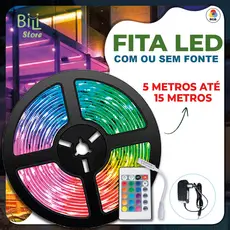 Fita LED 3528 SUPER LED ULTRA RGB 12V 300 LEDS | 16 CORES IP20 Com ou Sem Fonte