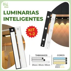 Smart Luminária Inteligente Ultra LED com sensor de movimento sem fio e Recarregável USB