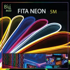 Fita de LED Mangueira Neon 5 Metros IP65 Flexível Com ou Sem Fonte | 8 Cores