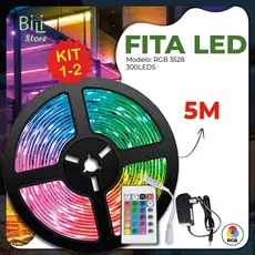 Fita LED 3528 SUPER LED ULTRA RGB 5M 12V 300 LEDS | 16 CORES IP20 Pronta Entrega Com ou Sem Fonte
