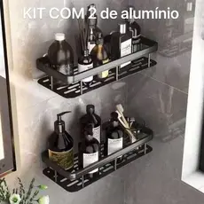Kit com 2 SUPORTE PARA SHAMPOO PARA USO NO BANHEIRO NA PAREDE de alumínio suporte organizador multiuso
