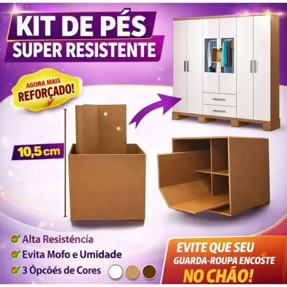 pe de armario, guarda roupa, comoda 70x70. kit 4/8/12/24un  Parafuso Grátis .(cod 04)