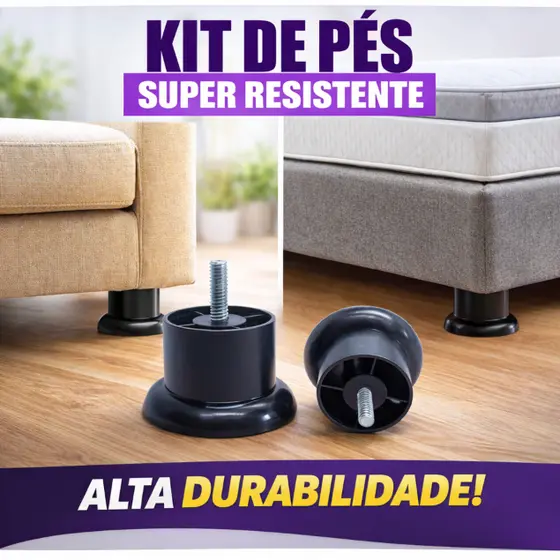 Pés Para Sofás , bau ,puff ,cama box - base 4 cm altura