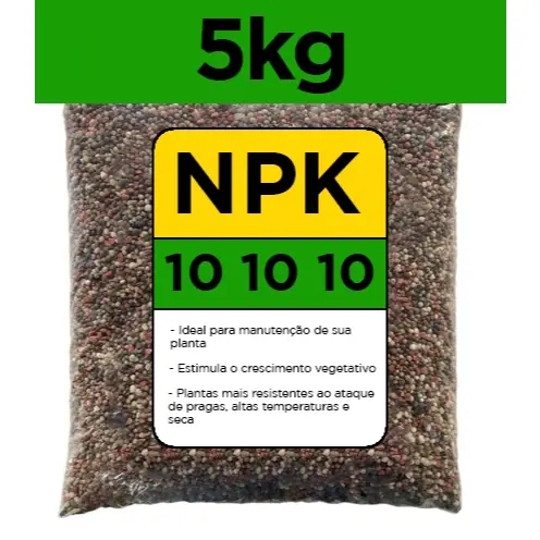 5kg Adubo Fertilizante - NPK 10 10 10 - Plantas, Flores, Rosas Deserto, Samambaia