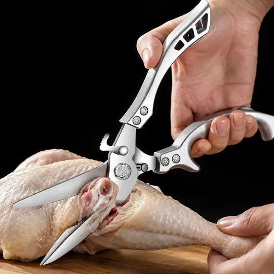 Tesoura Multiuso De Cozinha Cortar Frango Peixe Multifuncional Inox