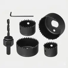 Jogo De Serra Copo 6 peças P/ Madeira Pvc Gesso C/suporte Drywall marceneiro