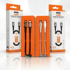 Cabo Tipo C Para USB C 100W Turbo 2 Metros Reforçado Super Rápido Carregamento PD Alta Performance