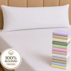 Fronha para Travesseiro de Corpo 100% Algodão Percal 200 Fios Macio Cor Suave Conforto Minimalista