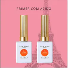 Preparador Primer com ácido e Primer sem acido pra unhas e alongamento Sea Blue Paris