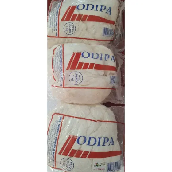 Kit com 3kg de Estopa Branca Extra para Limpeza