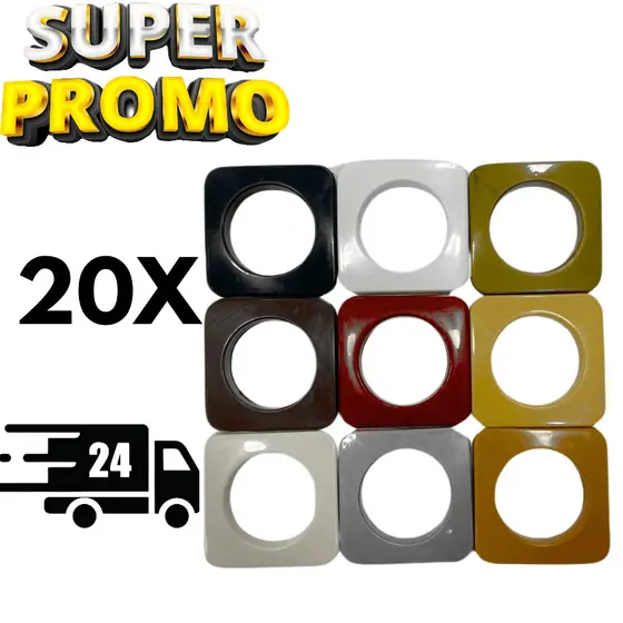 20 Pares Ilhos Para Cortina de Varão Simples ou Grosso Quadrado 28mm Várias Cores