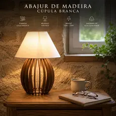 Abajur De Cabeceira Moderno Para O Quarto De Madeira Marrom - 1Amcb