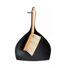 Escova de Bambu e pá para limpeza - PRETO