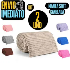 Kit Com 2 Manta Lisa Bebe Infantil Cobertor Para Bebe Antialérgico Soft Canelada 0,90 x 1m Primeira Linha GR172