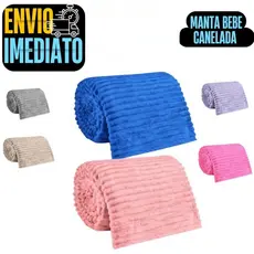 Manta Para Bebê Lisa Manta Baby Soft Canelada 1.00 x 0.90 Premium GR182