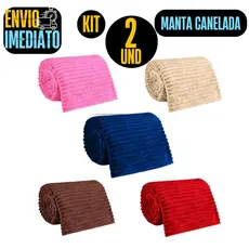 Kit 2 Manta Lisa Para Bebê Soft Canelada 1.00 x 0.90 Premium