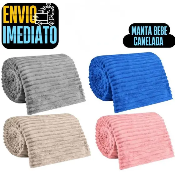 Manta Lisa Para Bebê Cobertor Infantil Tecido Soft Canelado 0,90 x1M Qualidade GR183