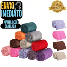 Manta Lisa Para Bebê Manta Soft Canelada Baby 1.00 x 0.90 Premium Qualidade cobertor inverno frio confort GR185