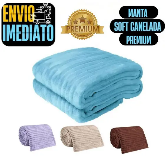 Manta Soft Canelada 2,00 X 1,40 Sofa Casal Antialergica Premium Primeira Linha GR174