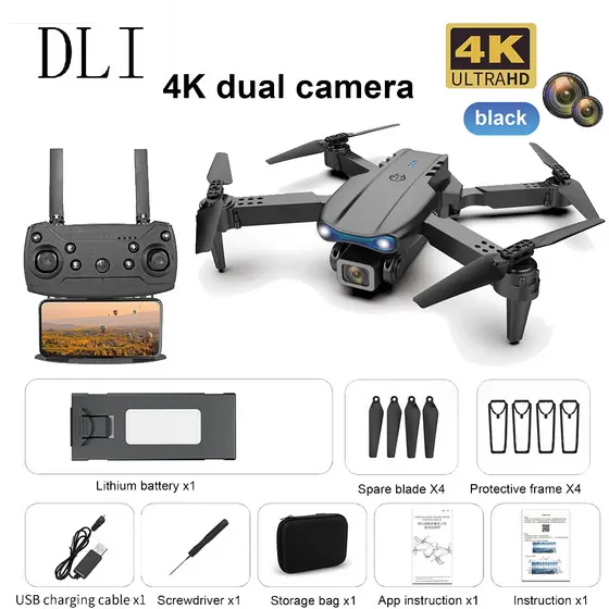 Dli E99pro Drone 4k hd Câmera Dupla Quadcopter Fotografia Aérea Rc Profissional Wifi Fpv Mini Drone