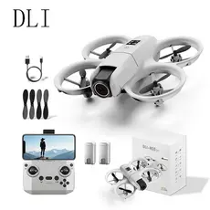 DLI Mini Drone Neo 4K Profissional Câmera Dupla FPV WiFi Fluxo Óptico Controle Remoto e 2 Baterias