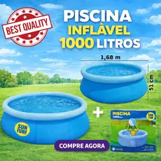 Piscina Inflável 1000 litros SUN WAY Infantil Verão Redonda 1,68cmx51cm