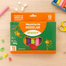 Caixa Massa De Modelar 180g Com 12 Cores Leonora