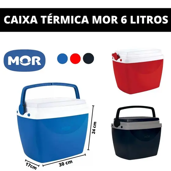 Caixa Térmica Cooler Com Alça 6Litros Para Bebidas Lanches Mor