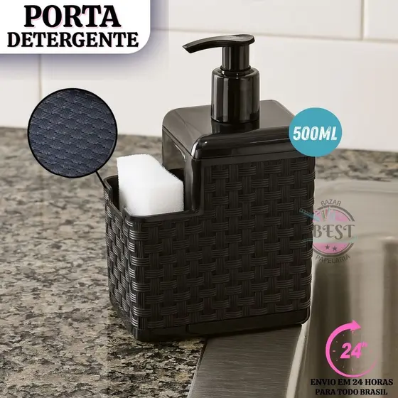 Porta Detergente 500ml Porta Sabão Dispenser -  Porta Esponja Liquido Bico Dosador Multiuso