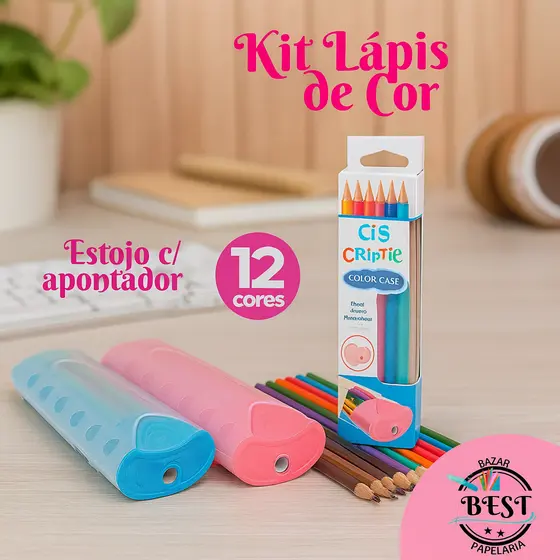 Lapis De Cor Criatic Colors C/12 Cores Case e Apontador