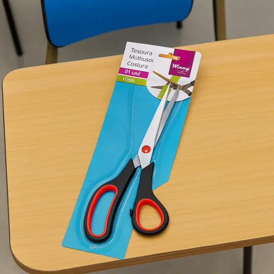 Tesoura Aço Inox Multiuso Escola Cozinha Artesanato 14 cm