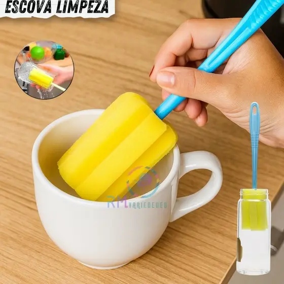 Escova Lava Copo Mamadeira Esponja Louça 24cm