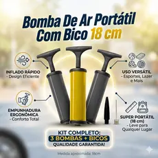 Bomba De Ar Portátil Com Bico 18 cm Inflador Para Encher Bolas Futebol Vôlei E Basquete cORES