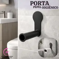 Porta Papel Higiênico Suporte Preto de Papel Para Banheiro