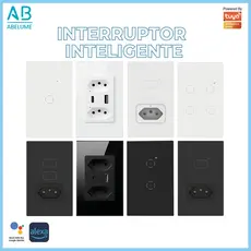 Interruptor Inteligente De Toque Wifi Tuya 1/2/3/4/6 Botões e Tomada Inteligente 10A Via App com Alexa e Google Home