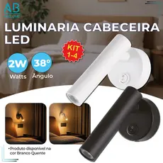 Luminária Arandela para Cabeceira Led 2W Recarregável Luz Quente Ajustável Bivolt