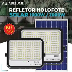 Holofote Solar Refletor Led 2000W ou 1000w Prova D'àgua C/placa Solar para ambientes externos