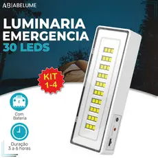 Luminária Emergência Lâmpada Portátil 30 Leds Recarregável Bivolt Luz Branca Fria